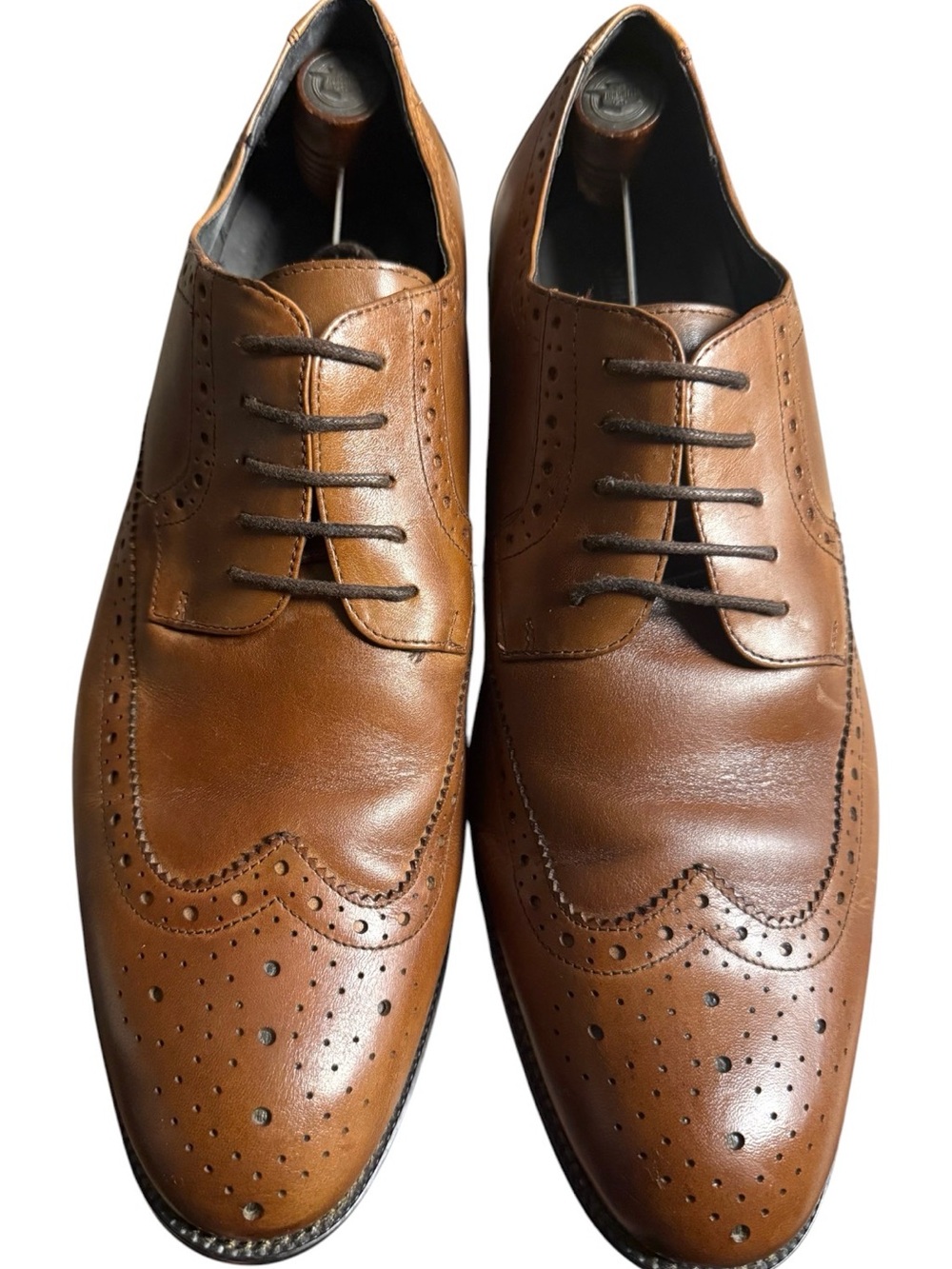 Stacy Adams Tan Leather Wingtip Oxford elegant sophisticated dress shoes SZ13M